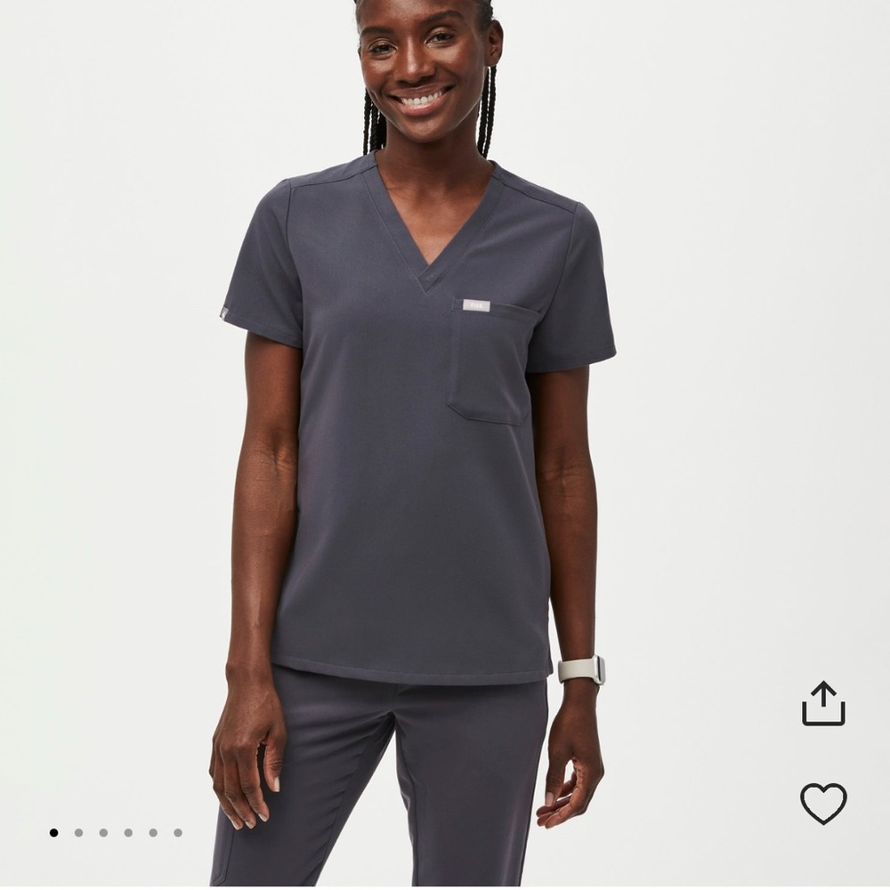 Figs Catarina one pocket scrub top XXS Charcoal